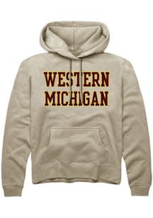Summit Sportswear Western Michigan Broncos Mens Tan Straight Block Long Sleeve Hoodie