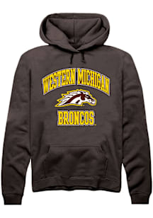 Summit Sportswear Western Michigan Broncos Mens Brown Number 1 Primary Long Sleeve Hoodie