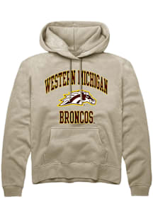 Summit Sportswear Western Michigan Broncos Mens Tan Number 1 Neutral Long Sleeve Hoodie