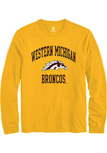 Summit Sportswear Western Michigan Broncos Gold Number 1 Neutral Long Sleeve T Shirt