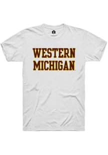 Rally Western Michigan Broncos White Straight Block Short Sleeve T Shirt