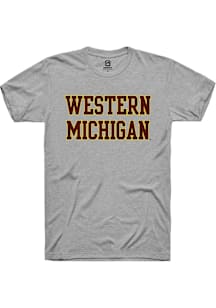 Summit Sportswear Western Michigan Broncos Grey Straight Block Short Sleeve T Shirt