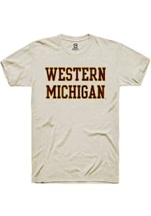 Summit Sportswear Western Michigan Broncos Tan Straight Block Short Sleeve T Shirt