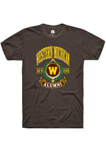 Rally Western Michigan Broncos Brown Alumni Wreath Short Sleeve T Shirt