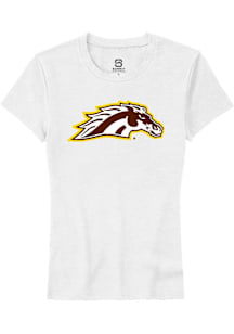 Summit Sportswear Western Michigan Broncos Womens White Primary Logo Short Sleeve T-Shirt