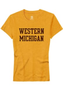 Western Michigan Broncos Gold Summit Sportswear Straight Block Short Sleeve T-Shirt