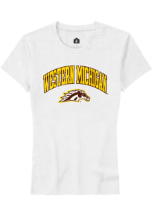 Western Michigan Broncos White Rally Arch Logo Short Sleeve T-Shirt