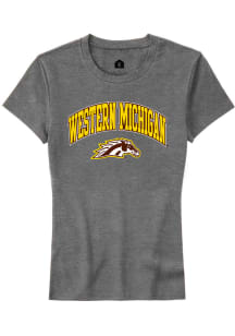 Rally Western Michigan Broncos Womens Grey Arch Logo Short Sleeve T-Shirt