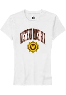 Western Michigan Broncos White Rally Arch Seal Short Sleeve T-Shirt