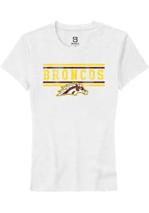 Summit Sportswear Western Michigan Broncos Womens White Bars Short Sleeve T-Shirt