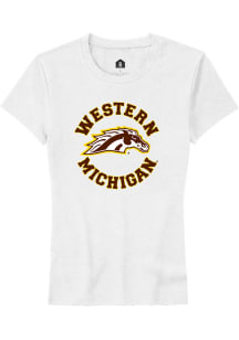 Rally Western Michigan Broncos Womens White Circle Short Sleeve T-Shirt