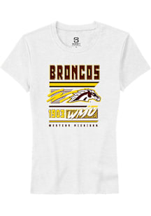Summit Sportswear Western Michigan Broncos Womens White Retro Short Sleeve T-Shirt