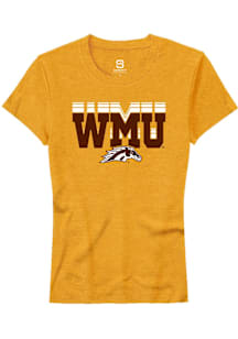Summit Sportswear Western Michigan Broncos Womens Gold Repeat Short Sleeve T-Shirt