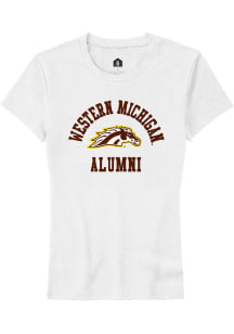 Rally Western Michigan Broncos Womens White Alumni Arch Short Sleeve T-Shirt