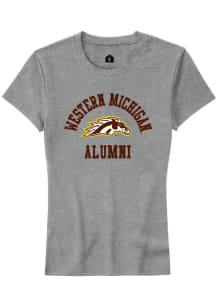 Rally Western Michigan Broncos Womens Grey Alumni Arch Short Sleeve T-Shirt
