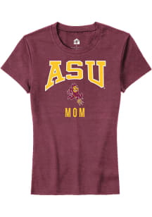 Rally Arizona State Sun Devils Womens Maroon Mom Short Sleeve T-Shirt