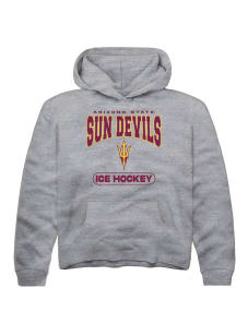 Rally Arizona State Sun Devils Youth Grey Ice Hockey Long Sleeve Hoodie