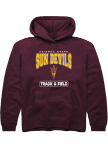 Rally Arizona State Sun Devils Youth Maroon Track and Field Long Sleeve Hoodie