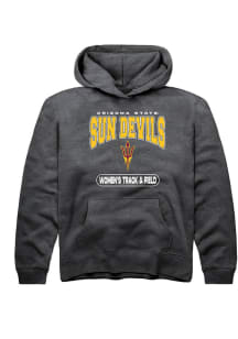 Rally Arizona State Sun Devils Youth Charcoal Womens Track and Field Long Sleeve Hoodie