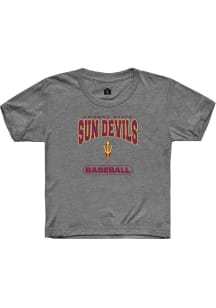 Rally Arizona State Sun Devils Youth Grey Baseball Short Sleeve T-Shirt