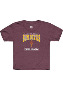 Rally Arizona State Sun Devils Youth Maroon Cross Country Short Sleeve T-Shirt
