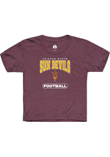 Rally Arizona State Sun Devils Youth Maroon Football Short Sleeve T-Shirt