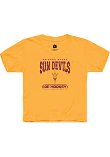 Rally Arizona State Sun Devils Youth Gold Ice Hockey Short Sleeve T-Shirt
