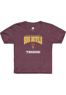 Rally Arizona State Sun Devils Youth Maroon Tennis Short Sleeve T-Shirt