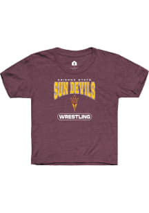 Rally Arizona State Sun Devils Youth Maroon Wrestling Short Sleeve T-Shirt