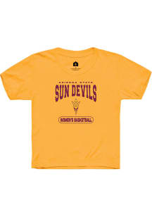 Rally Arizona State Sun Devils Youth Gold Womens Basketball Short Sleeve T-Shirt