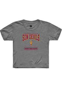 Rally Arizona State Sun Devils Youth Grey Womens Cross Country Short Sleeve T-Shirt