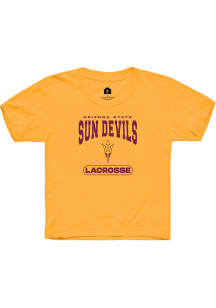 Rally Arizona State Sun Devils Youth Gold Lacrosse Short Sleeve T-Shirt