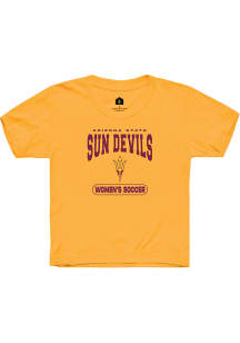 Rally Arizona State Sun Devils Youth Gold Womens Soccer Short Sleeve T-Shirt