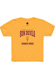 Rally Arizona State Sun Devils Youth Gold Womens Tennis Short Sleeve T-Shirt