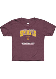 Rally Arizona State Sun Devils Youth Maroon Womens Track and Field Short Sleeve T-Shirt