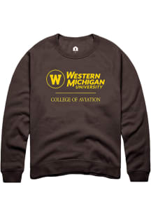 Rally Western Michigan Broncos Mens Brown College of Aviation Long Sleeve Crew Sweatshirt