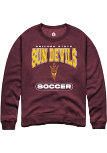Rally Arizona State Sun Devils Mens Maroon Soccer Long Sleeve Crew Sweatshirt
