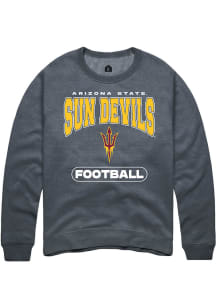 Rally Arizona State Sun Devils Mens Charcoal Football Long Sleeve Crew Sweatshirt