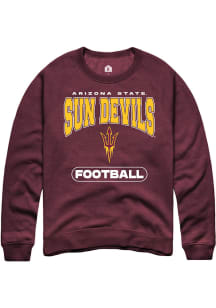 Rally Arizona State Sun Devils Mens Maroon Football Long Sleeve Crew Sweatshirt