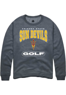 Rally Arizona State Sun Devils Mens Charcoal Golf Long Sleeve Crew Sweatshirt