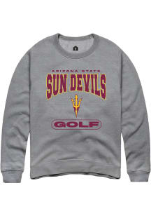 Rally Arizona State Sun Devils Mens Grey Golf Long Sleeve Crew Sweatshirt