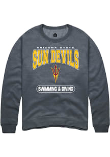 Rally Arizona State Sun Devils Mens Charcoal Swimming and Diving Long Sleeve Crew Sweatshirt
