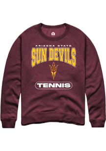 Rally Arizona State Sun Devils Mens Maroon Tennis Long Sleeve Crew Sweatshirt