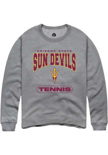 Rally Arizona State Sun Devils Mens Grey Tennis Long Sleeve Crew Sweatshirt