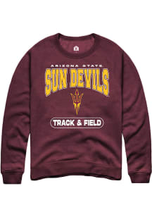 Rally Arizona State Sun Devils Mens Maroon Track and Field Long Sleeve Crew Sweatshirt