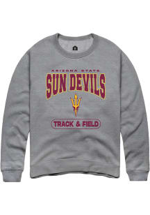 Rally Arizona State Sun Devils Mens Grey Track and Field Long Sleeve Crew Sweatshirt