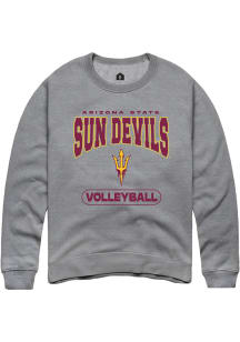 Rally Arizona State Sun Devils Mens Grey Volleyball Long Sleeve Crew Sweatshirt