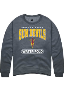 Rally Arizona State Sun Devils Mens Charcoal Water Polo Long Sleeve Crew Sweatshirt