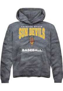 Rally Arizona State Sun Devils Mens Charcoal Baseball Long Sleeve Hoodie