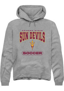 Rally Arizona State Sun Devils Mens Grey Soccer Long Sleeve Hoodie